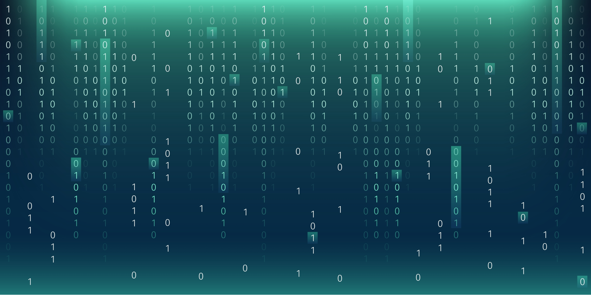 binary code on digital screen