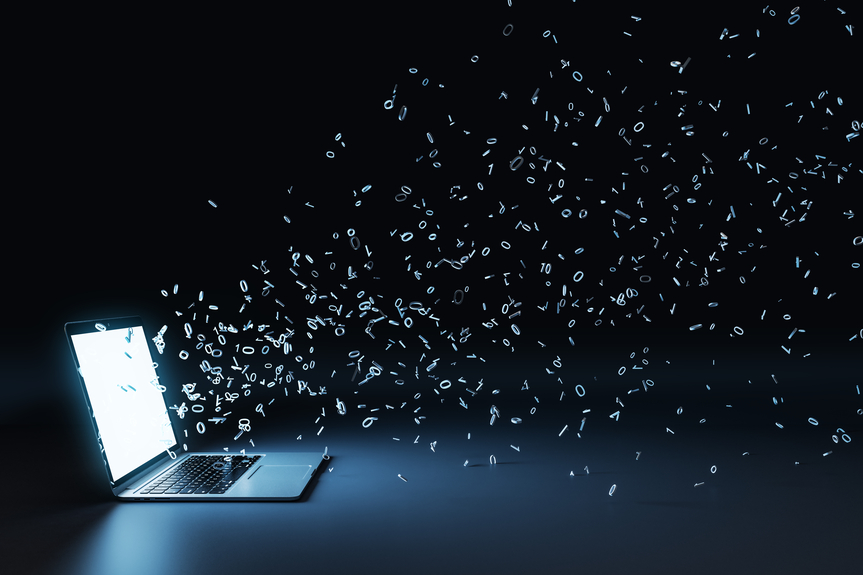 Digital laptop letters