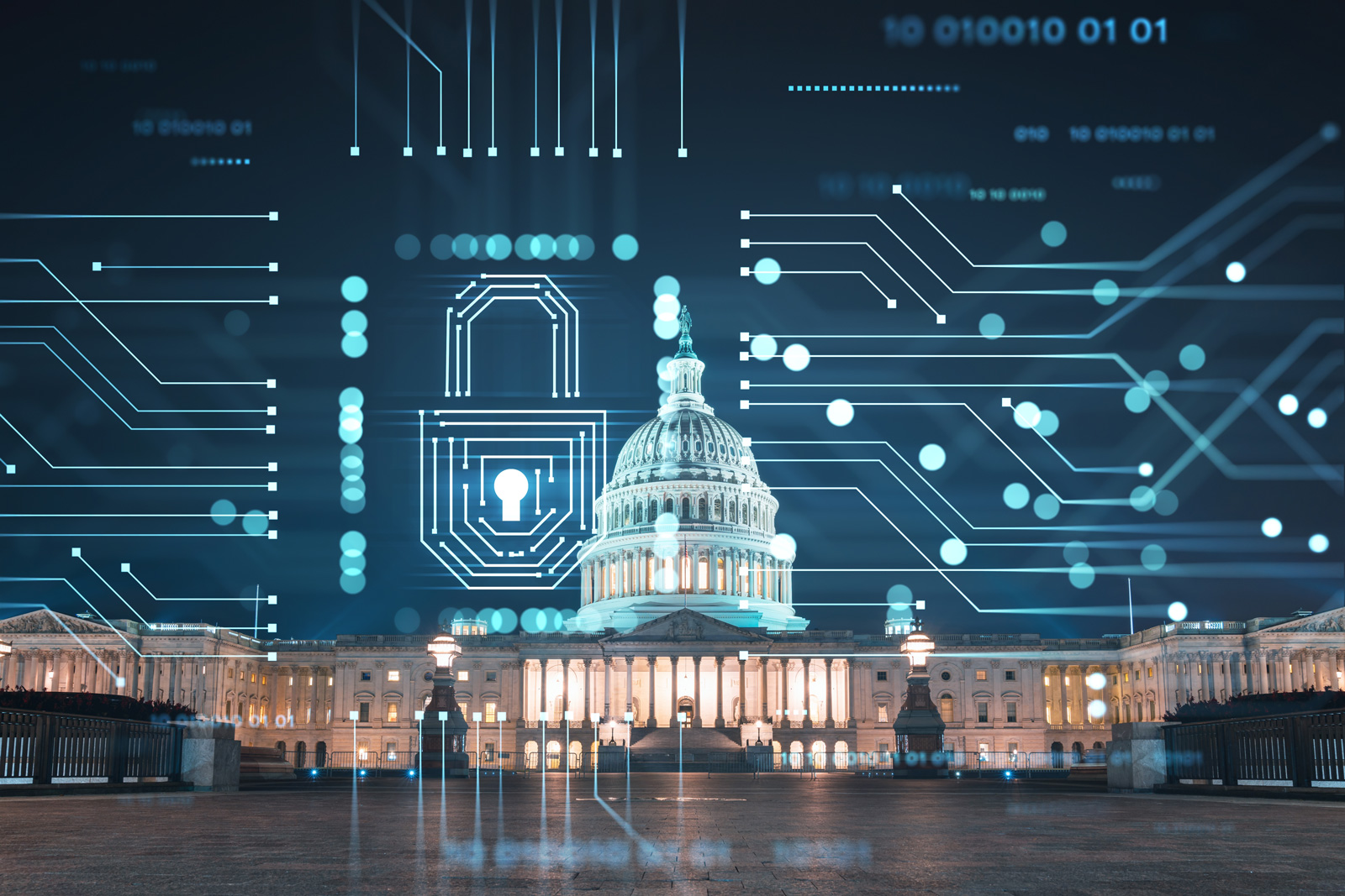 Capitol building with digital overlay