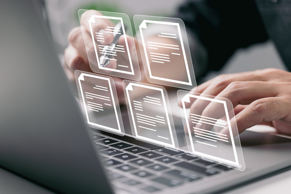 Hands on laptop