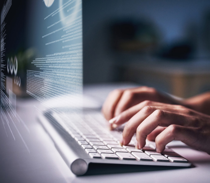 Hands typing